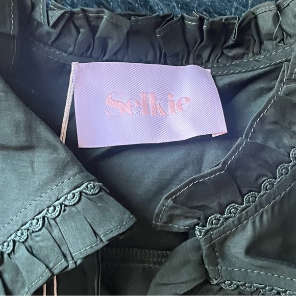 Selkie High Court Green Balsam Dress Large Silk Cotton - Picture 12 of 14